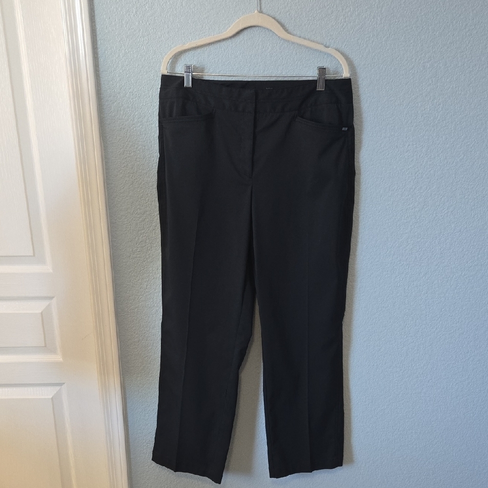 TAIL Black Cropped Ankle Golf Pants Front Back Pockets Sz 14